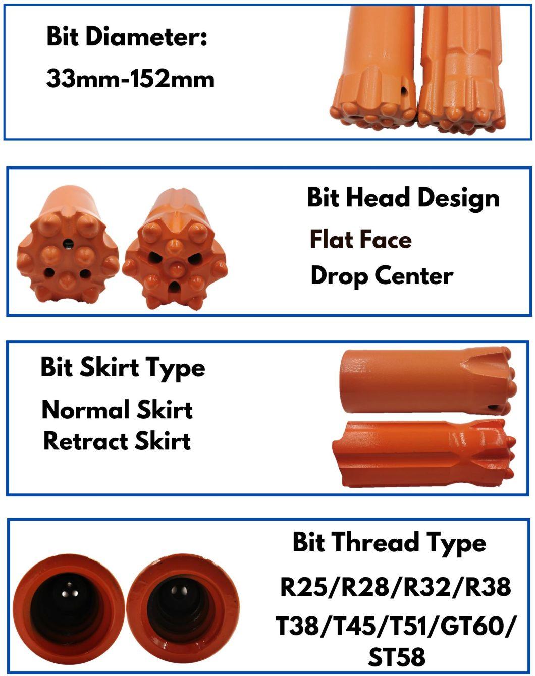 Rock Drill CIR Low Air Pressure DTH Button Drill Bit