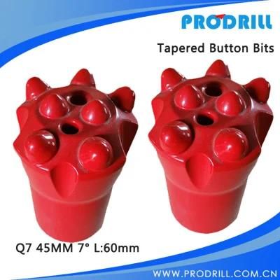 45mm Taper Knock Drilling Bits Button Bits 7 Degree Bits for Rock