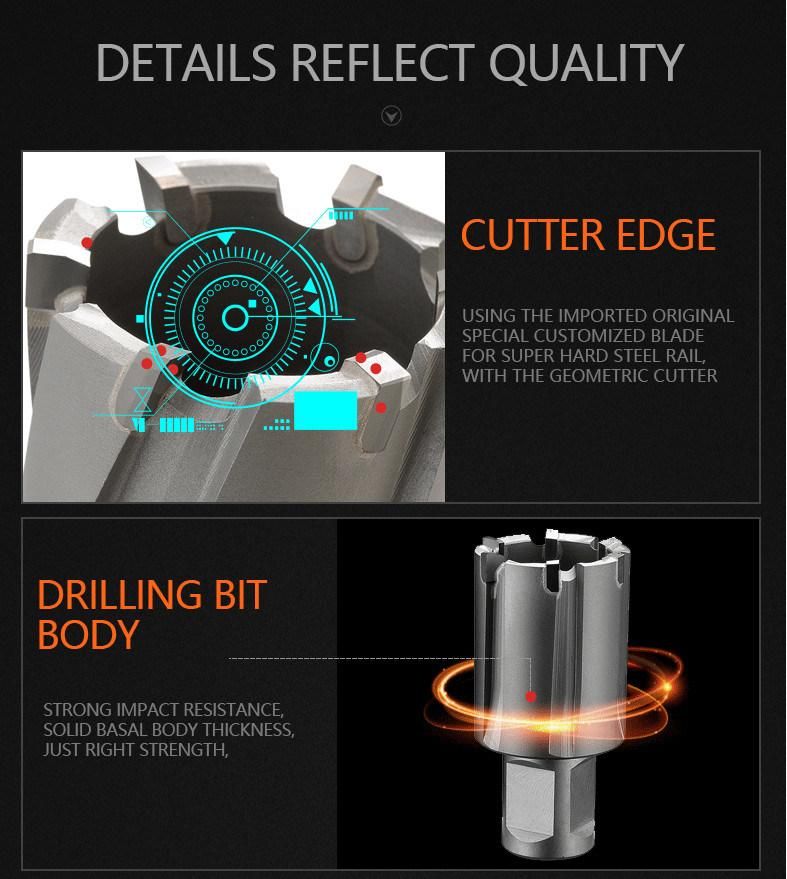 Chtools Standard Type Carbide Tipped Rail Annular Cutter for Drilling