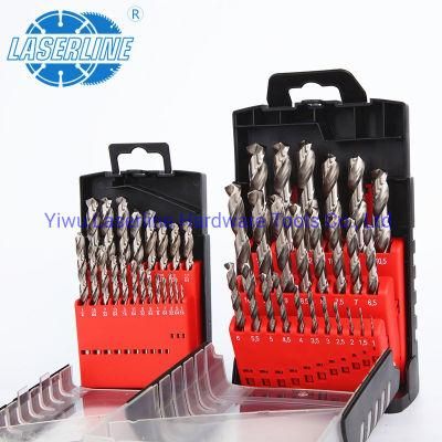 High Quality 21PCS/25PCS HSS4341 Twist Drill Bit Set for Drilling Stainless Metal Aluminium Copper Iron