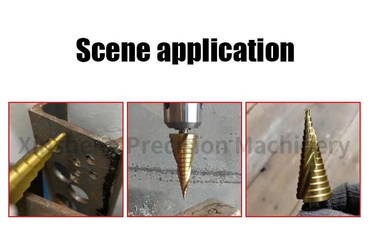 Step Drills Spiral Flute The Pagoda Shape Hole Cutter HSS Steel Cone Drill Bit Set Step Drill Bit