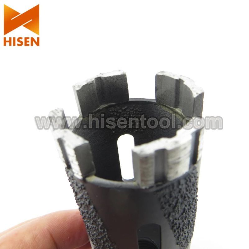 Vacuum-Braized Side Protected Dry Core Drill Bits for Granite