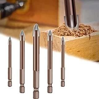 Quick Change Hex Shank Cross Carbide Tip Glass Drill Bit