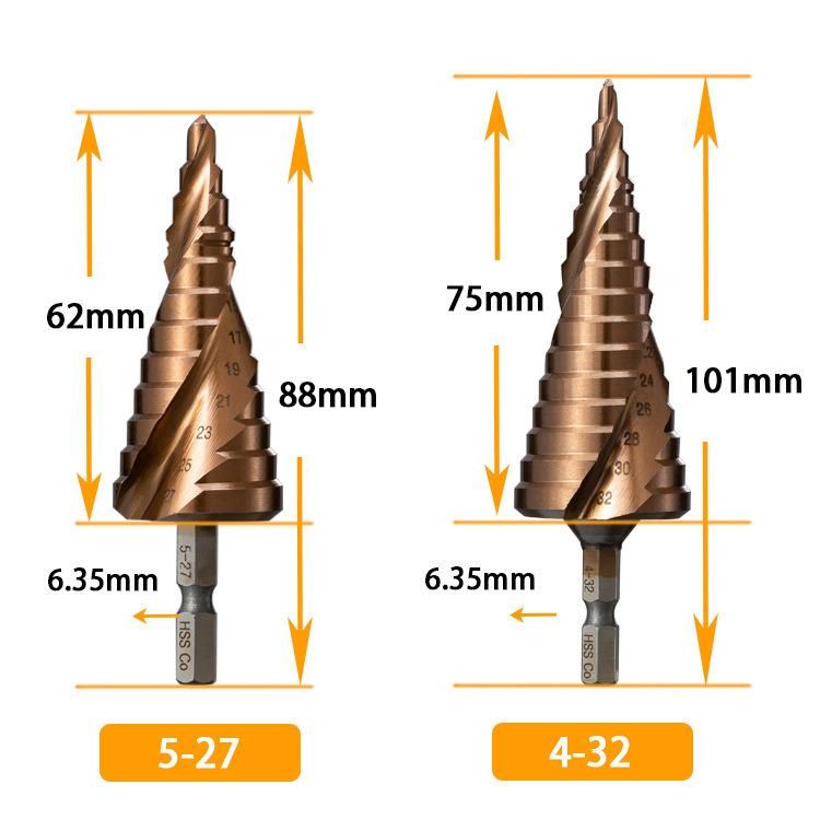 China Factory M35 Hex Shank HSS Cobalt Step Drills