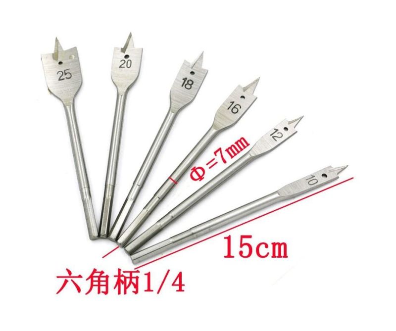 Tricuspid Woodworking Flat Drill Woodworking Bit Hexagonal Handle Woodworking Opener Set
