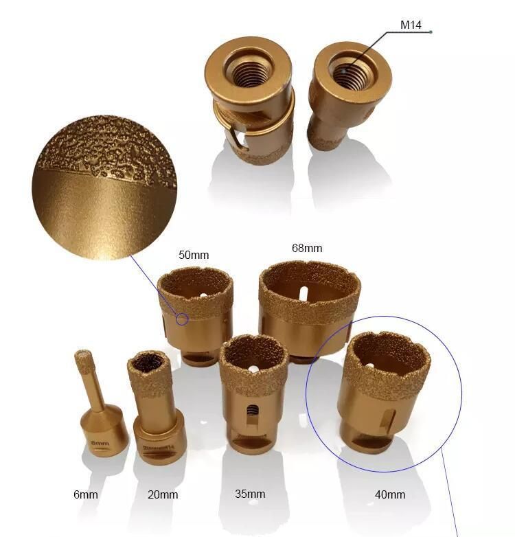 M14 20mm Vacuum Brazed Diamond Finger Bits Cutting Hardness Sandstone