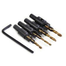 8PCS Tin-Coated Cylindrical Shank 5 Flute Wood Countersink Drill Bit Set for Wood Screw