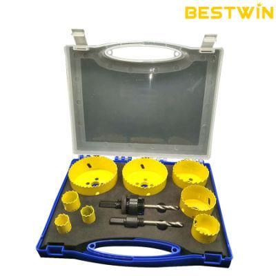 High Speed Steel Material 10PCS Bi-Metal Hole Saw Set with Pilot Bit