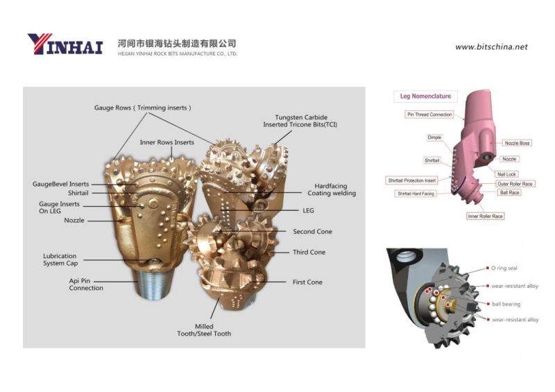 8 1/2" 8 3/4" 216mm 222mm TCI&Mt Tricone Bit/ Steel Tooth Drill Bits/ Rock Drilling Bit/ API Roller Cone Bit Factory Price