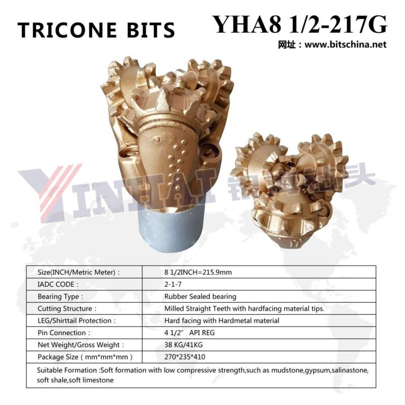 Factory Produce API Steel Tooth Tricone Bit 8 1/2 Inch 215.9mm IADC 117/217/317