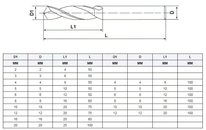 HSS Drills Tin-Coated HSS Spot Twist Drill Bit for Center Metal Drilling (SED-HSDT)