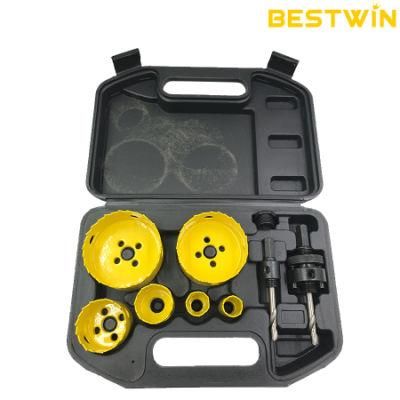 9PCS Bi-Metal Hole Saw Sets Kits Woodworking Opener Drill Wood Hole Saw Cutting Set