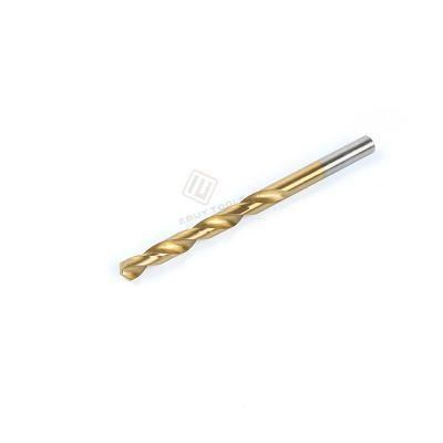 HSS Drill Bit with Standard Length Titanium Coated for Cutting Into Wood or Metal Thin Plate or Hollow Section