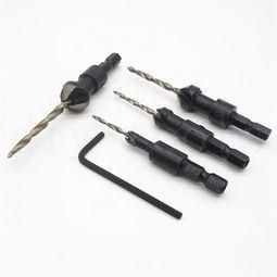 4 PCS Hex Shank Tin-Coated HSS Wood Countersink Drill Bit for Wood Screw
