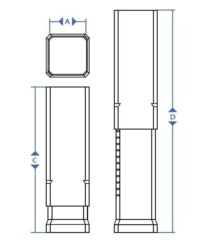 Beckett Cutting Tools Ratchet Length Adjustment Transparent Square Telescopic Plastic Packaging Tube Box