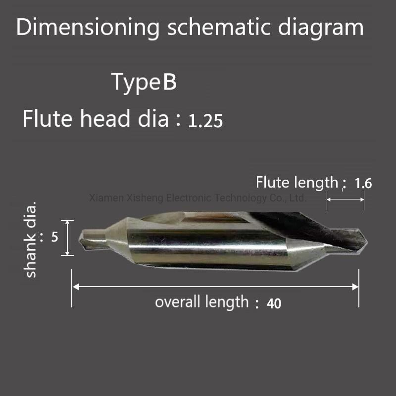 HSS+Cobalt with Titanium Coating Spiral Flute Full Grinding Stainless Steel Positioning Point Centering Drill-Type B