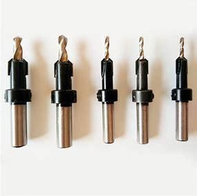 5PCS Hex Shank 2 Flute Tct Carbide Tipped Wood Countersink Drill Bit Set for Wood Screw