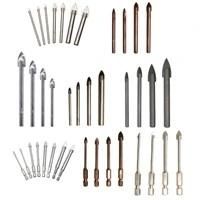 Quick Change Hex Shank Cross Carbide Tip Glass Drill Bit
