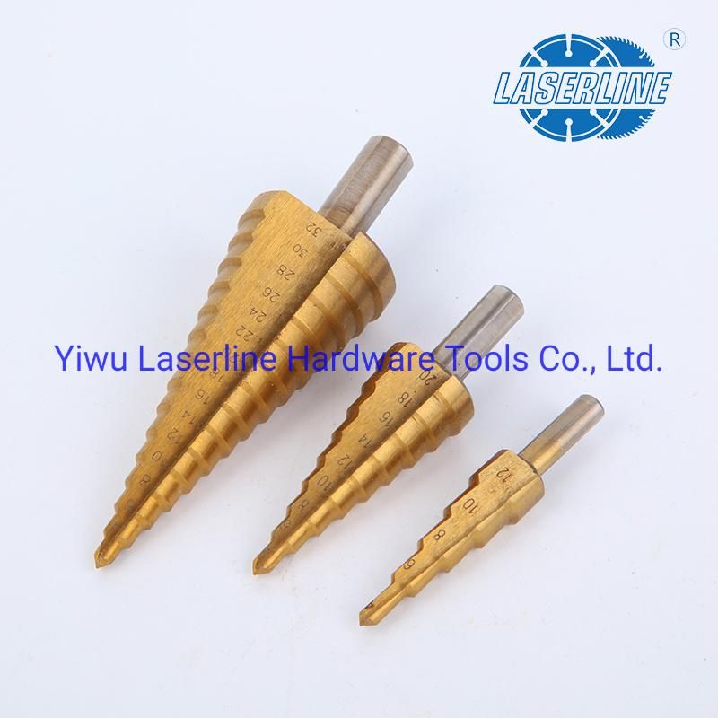 HSS Drill Bits 3PCS Straight Flute Cone Titanium Drill Bit