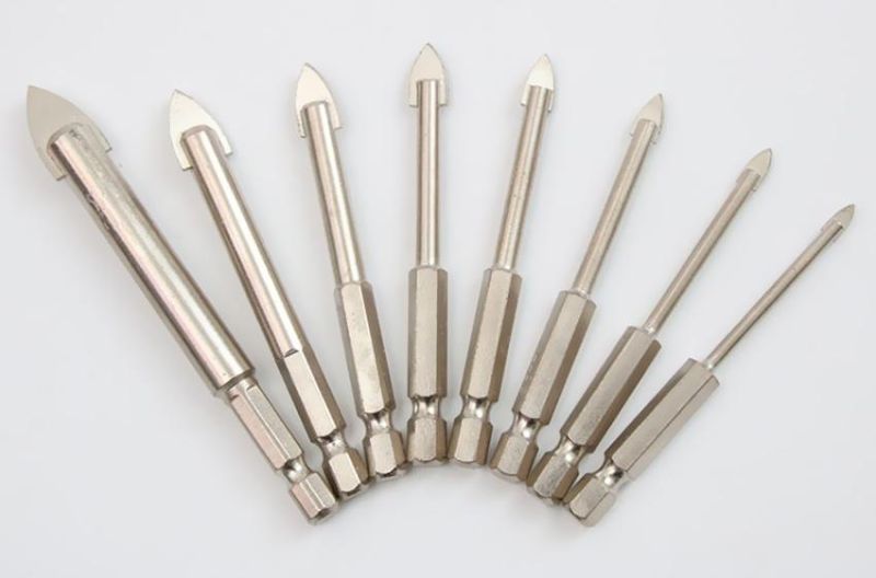 Hex Shank Carbide Tip Drill Bits for Tile Glass Porcelain Drilling Hole Tools