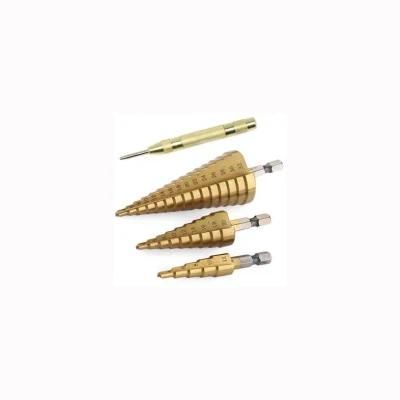 5PC HSS Tin-Coated Step Drill Bit Set for Drilling Metal