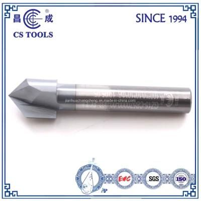 Solid Carbide 3 Flutes Chamfer Tool for Processing Countersink Hole