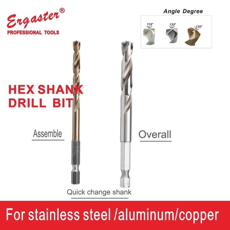 1/4" Hex Shank 5 Piece Metal Drill Bit Set