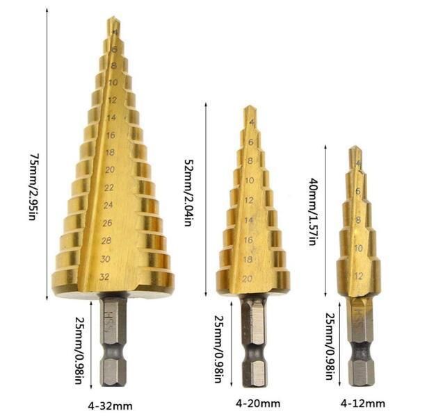 Step Drill Titanium Coated Double Cutting Blades with High Standard