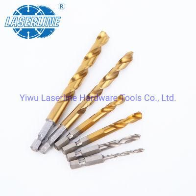 DIN338 HSS Complete Body Twist Drill Bit with Hex Handle Warhead Shank HSS Twist Drill Bit for Metal