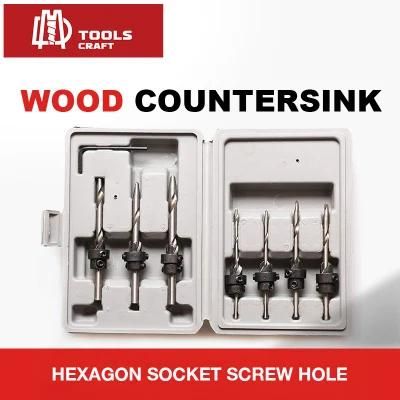 7PC Wood Screw Countersink Drills Bit Set