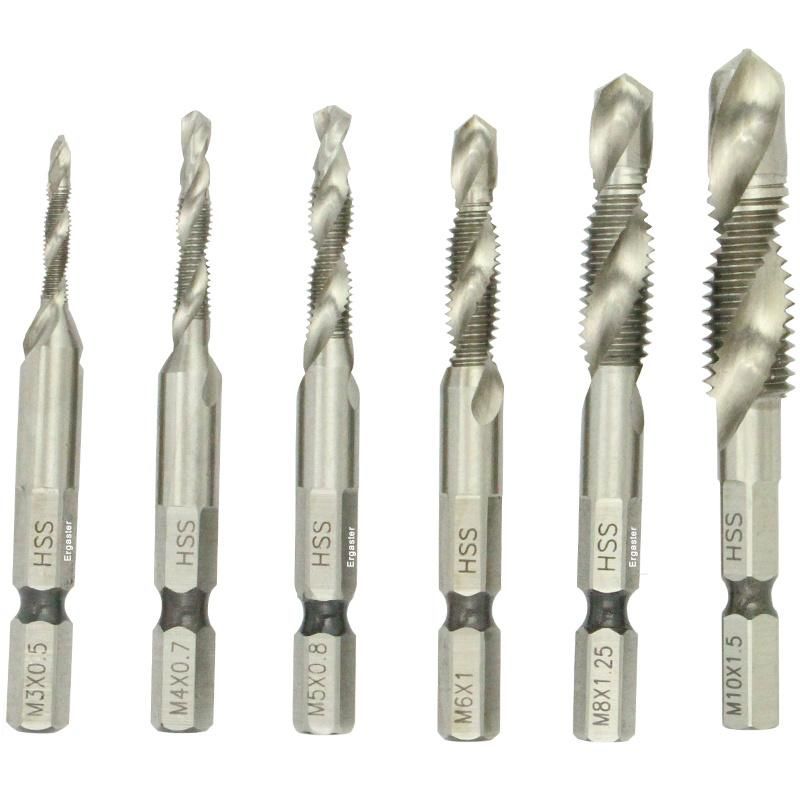 6PCS Titanium Combination Drill and Tap Set