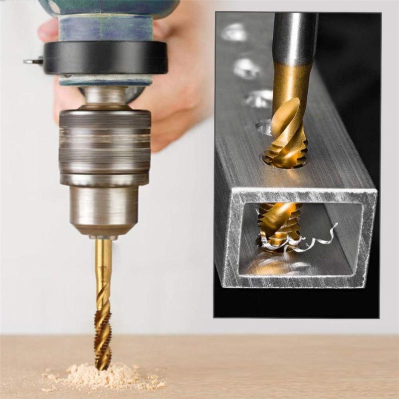 HSS Ground Combination Threaded and Drill Bit Metric Thread Tap for Metal