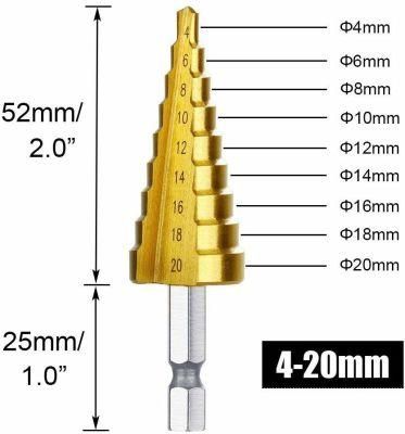 Goldmoon 16% off Goldmoon 3PCS High-Speed Steel Step Drill Bit Set, 4-12mm/4-20mm/4-32mm Drill Bits Set for Sheet Metal Hole Drilling