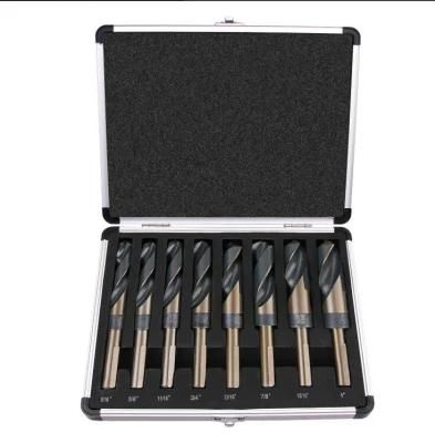 Best Choice 8-Piece 1/2&rdquor; Shank Silver and Drill Bit Set in Aluminum Carry Case, High Speed Steel (HSS)