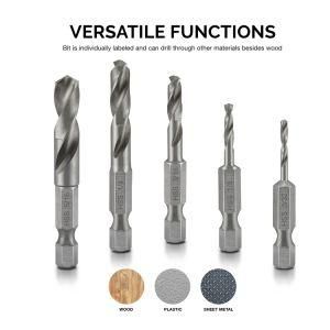 Power Tools HSS Drill Bits 5piece Stubby Hex Shank to Metal Twist Drill Bit