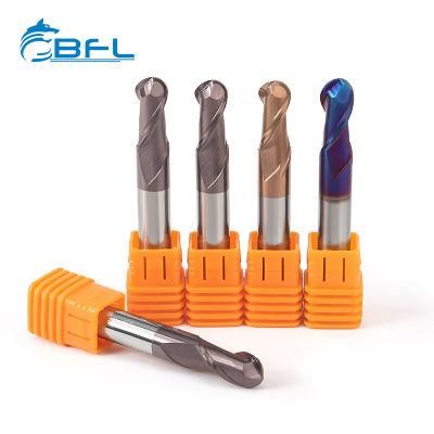 Bfl Tungsten Carbide 2 Flute Tisin Coating Ball Nose End Mill 2 Flute Ball Nose Milling Tool