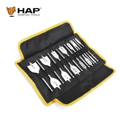 Canvas Bag Wood Flat Drill Bit Set Woodworking Spade Drill Bits Durable Woodworking Tool Sets