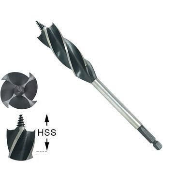 Quick Change Hex Shank Four Flutes Wood Quad Auger Drill Bit for Speed Feed