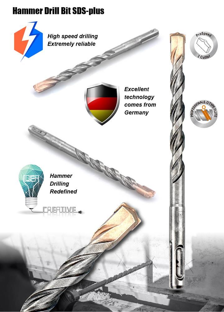 Pgm German Quality Supreme Splus Tip Hammer Drill SDS Plus for Reinforcement Concrete Granite Stone Brick Cement Drilling