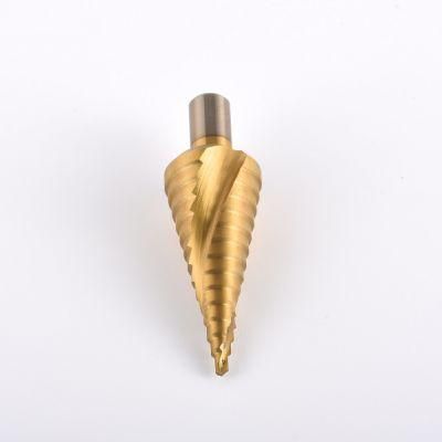 Step Drill Bit - Titanium Coated, Double Cutting Blades, High Speed Steel, Short Length Drill Bit, Total 10 Sizes