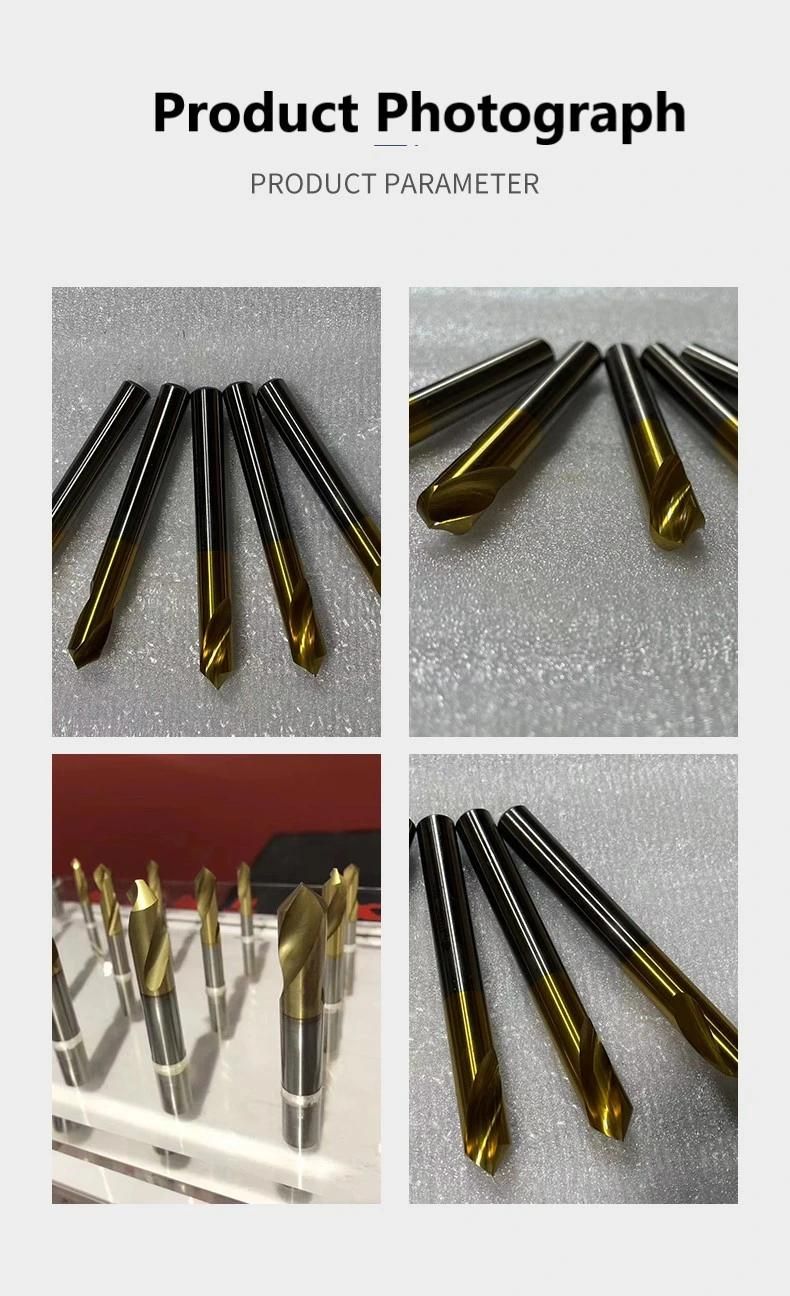 Flute Head 90 ° Lengthened Center Drill Lengthened Fixed-Point Titanium Coating Positioning Drill Bit Center Drill