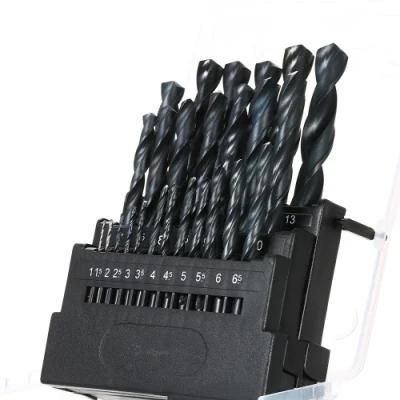 Black HSS Straight Shank Twist Drill Bits Set for Metal, Stainless Steel