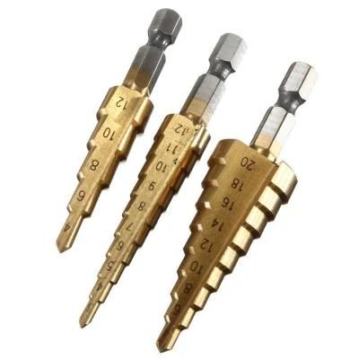 3 PC HSS Titanium Coated Step Drill Bit Set