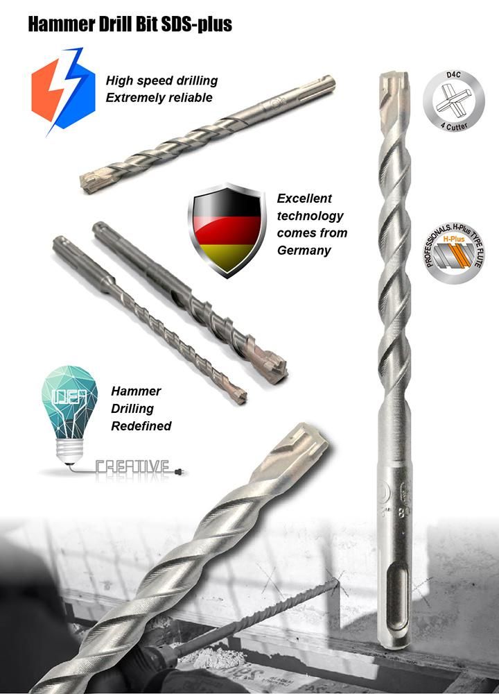 Premium Quality Cross 4cutter Hammer Drill SDS Plus for Concrete Brick Stone Cement Drilling
