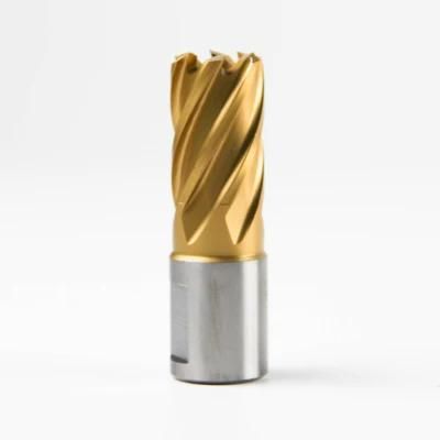 HSS Tin-Coated Annular Cutter Core Drill with Universal Shank
