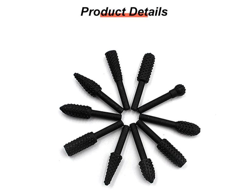 Z-Lion 10PCS 6.3mm Round Shank Woodworking Grinding Rotary File 45 Steel Drill Bit Set