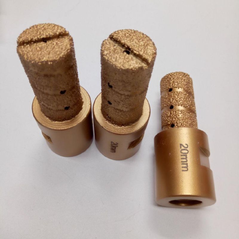 M14 20mm Vacuum Brazed Diamond Finger Bits Cutting Hardness Sandstone