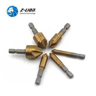 Z-Lion HSS Countersink Deburring Stainless Steel Drill Bit for Wood/Plastic Hole Saw Drilling