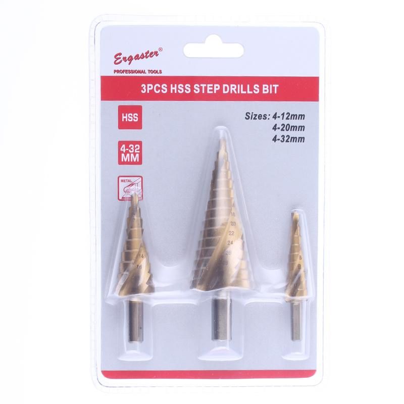 1/4 Inch Hex Shank M35 Cobalt 5% Spiral Flute Step Drill Bits for Metal Drilling