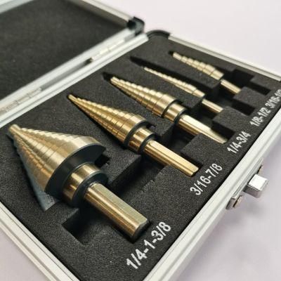 5 PCS Hot Selling HSS4241 Step Drill Bit Set Brocas Escalonadas Metal Drilling